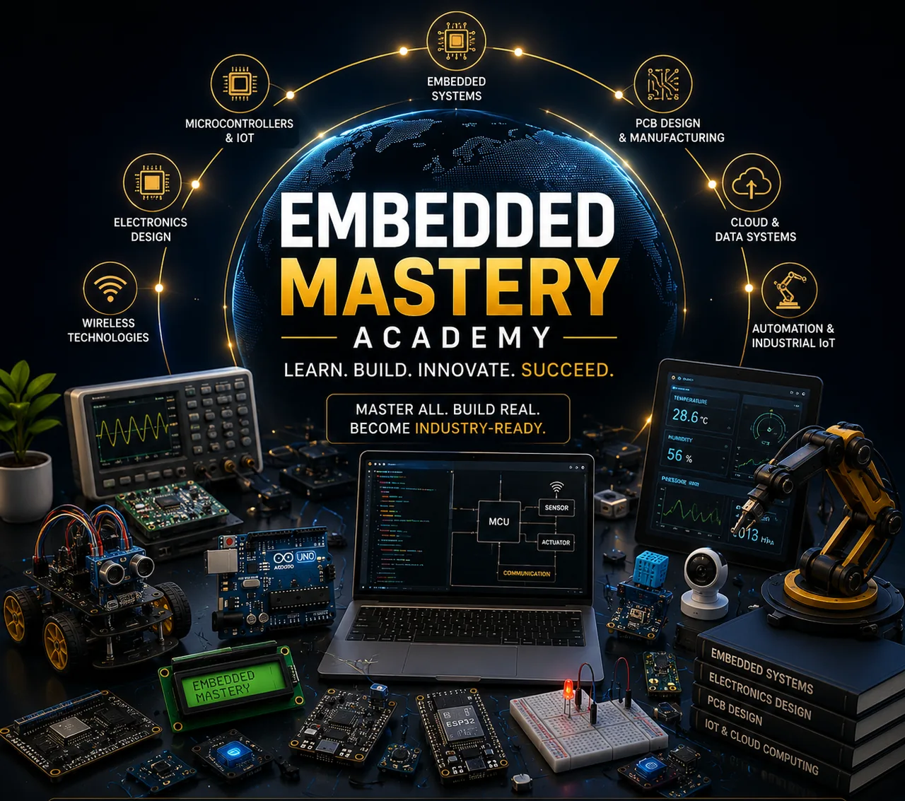 Embedded Mastery Academy — Arduino, PCB design, IoT and embedded systems learning environment
